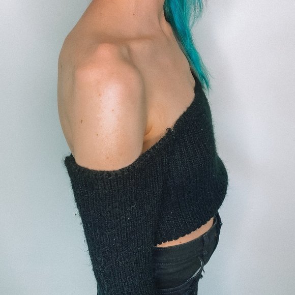 TIC:TOC Black Knitted Over The Shoulder Sweater - Picture 4 of 5